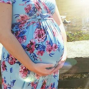 Pink blush maternity dress